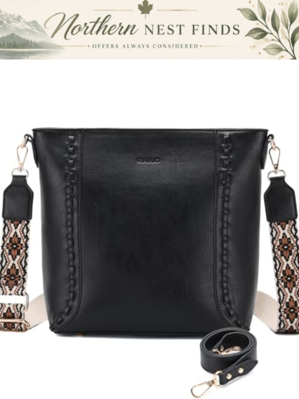 Vegan Leather Bucket Bag Convertible Crossbody Hobo Handbag